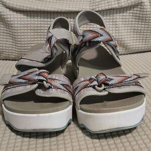 Muk Luks Gray Sandals with Slip-On Design